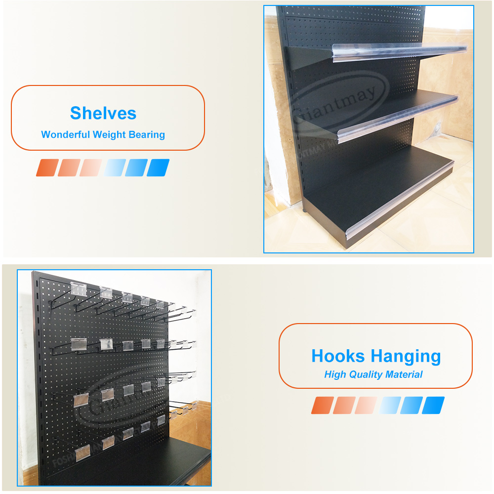 Merchandise Pegboard Metal Floor Rack Tools Shop Exhibition Product Display Stand - Image 3