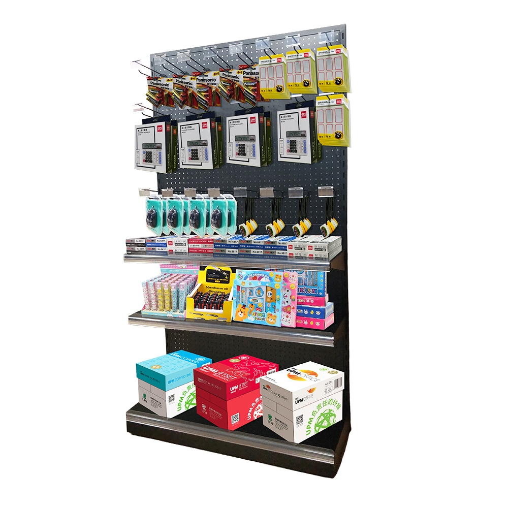 Merchandise Pegboard Metal Floor Rack Tools Shop Exhibition Product Display Stand