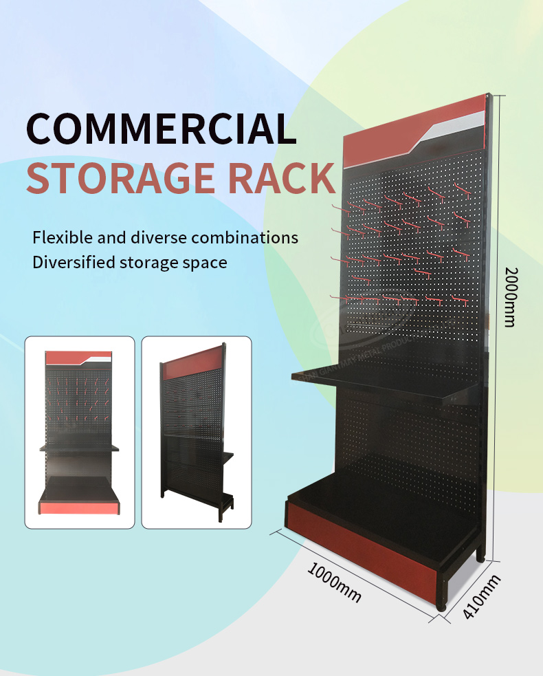 DR004 Wholesale Retail for Store Metal Pegboard Display Rack Accessories Shelves Display Stand for Hand Tools with Hook - Image 4