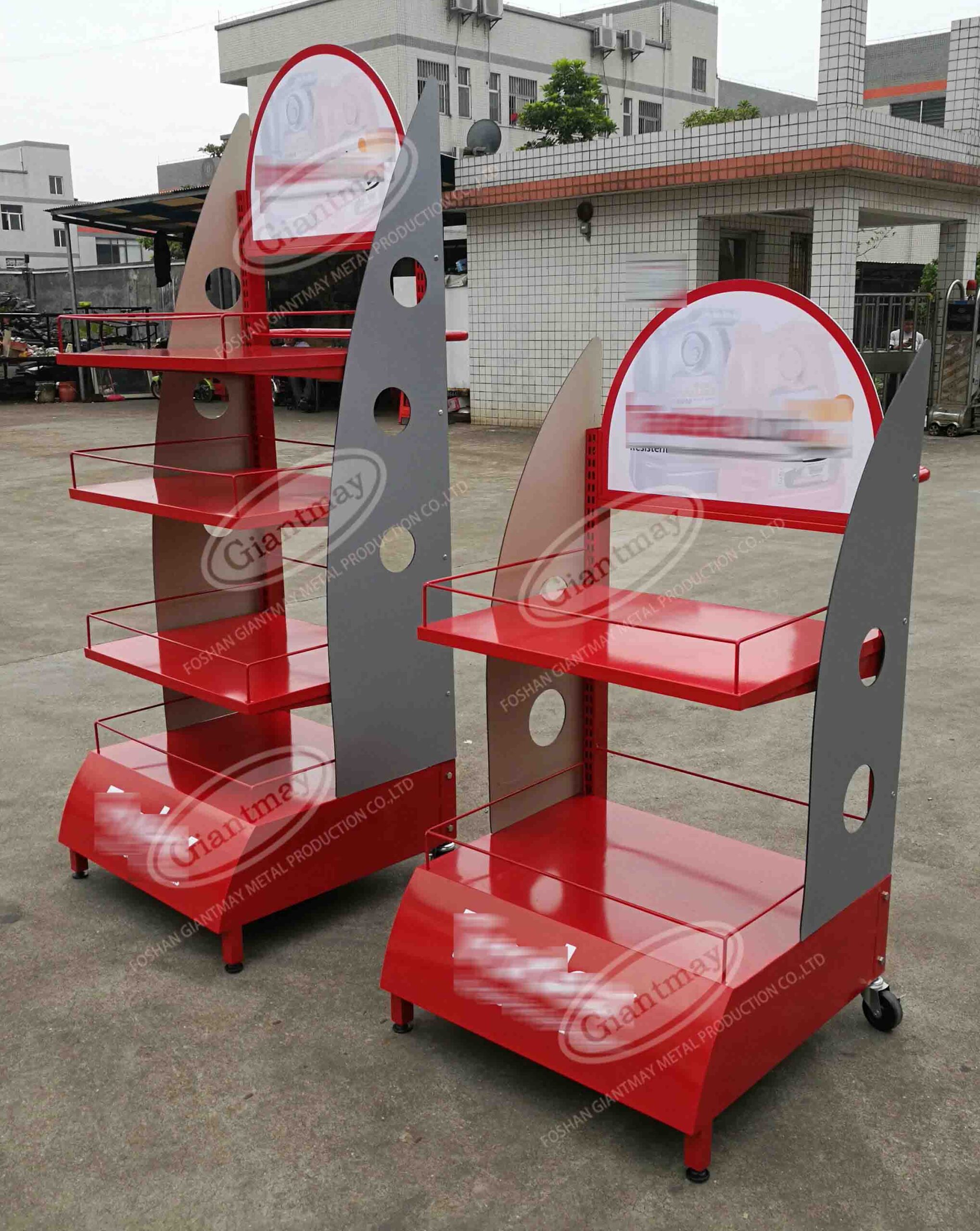 DR114 Attractive 2 Tiers Bottle Floor Standing Lubricant Motor Engine Oil Display Shelf Rack - Image 4