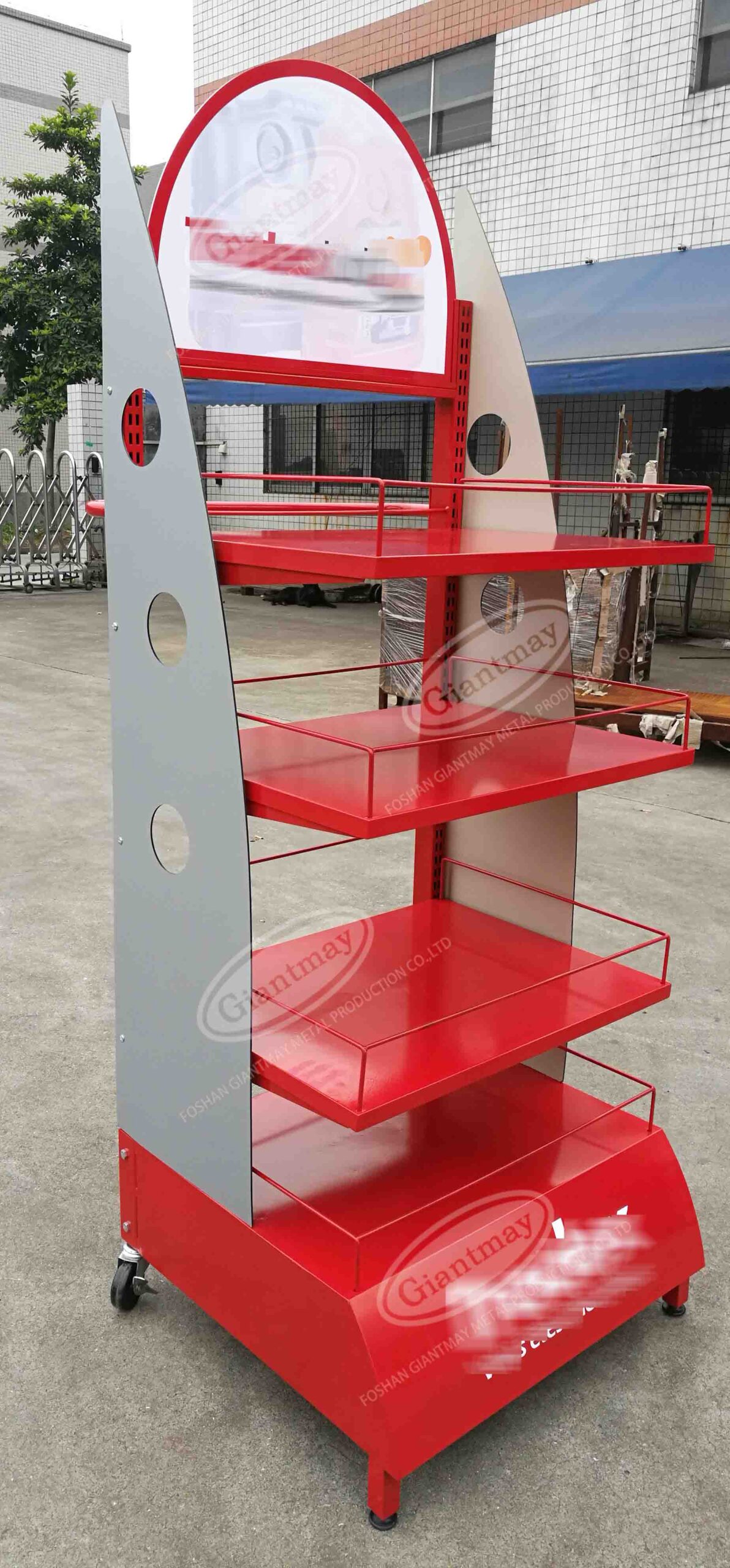 DR114 Attractive 2 Tiers Bottle Floor Standing Lubricant Motor Engine Oil Display Shelf Rack - Image 5