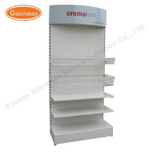 DR081 White Pegboard Basket Rack
