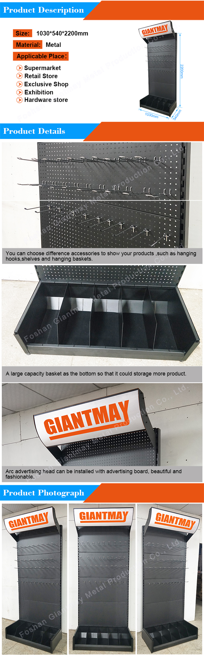 DR198 Hardware Pegboard Display Rack - Image 3
